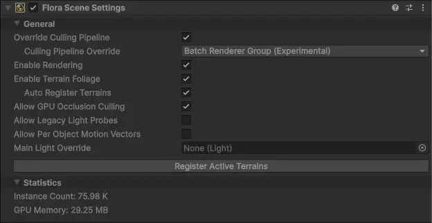 Batch Renderer Group settings