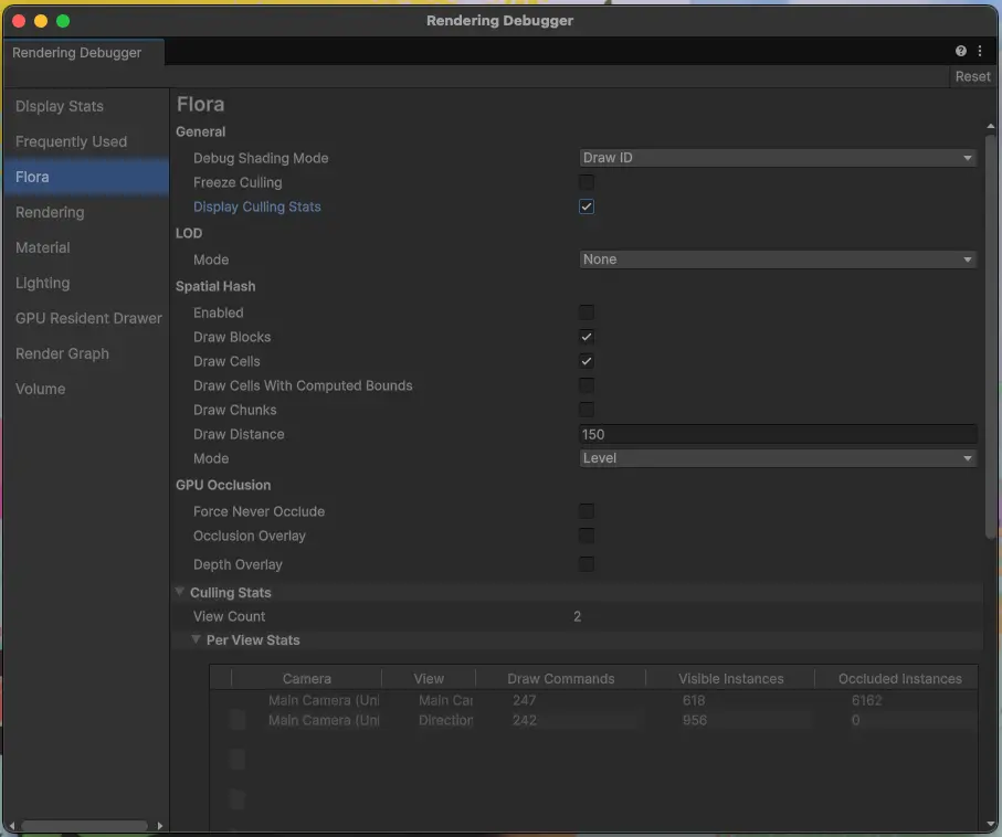 Rendering Debugger tab